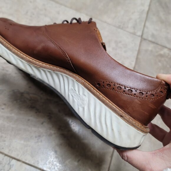 Ecco Men's St 1 Hybrid Oxford Wing Shoe Cognac Leather Dress Shoe Brown Casual - Picture 3 of 8